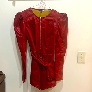 Fashion nova NWT. faux leather romper